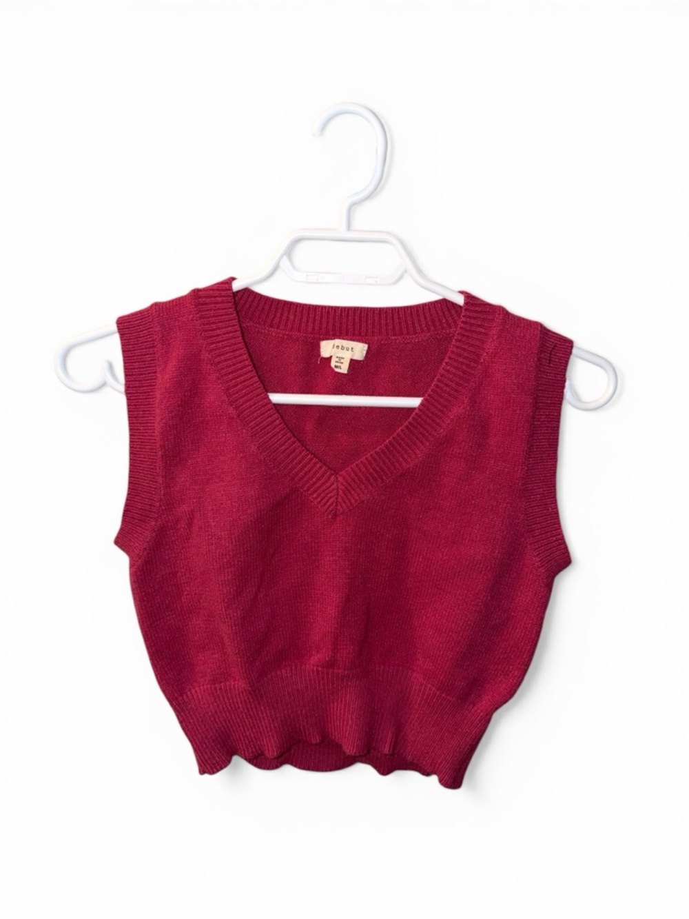 Sleeveless V-Neck Knit Sweater Vest